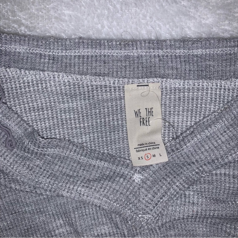 Gray and Red V-Neck Sweater - Picture 7 of 7